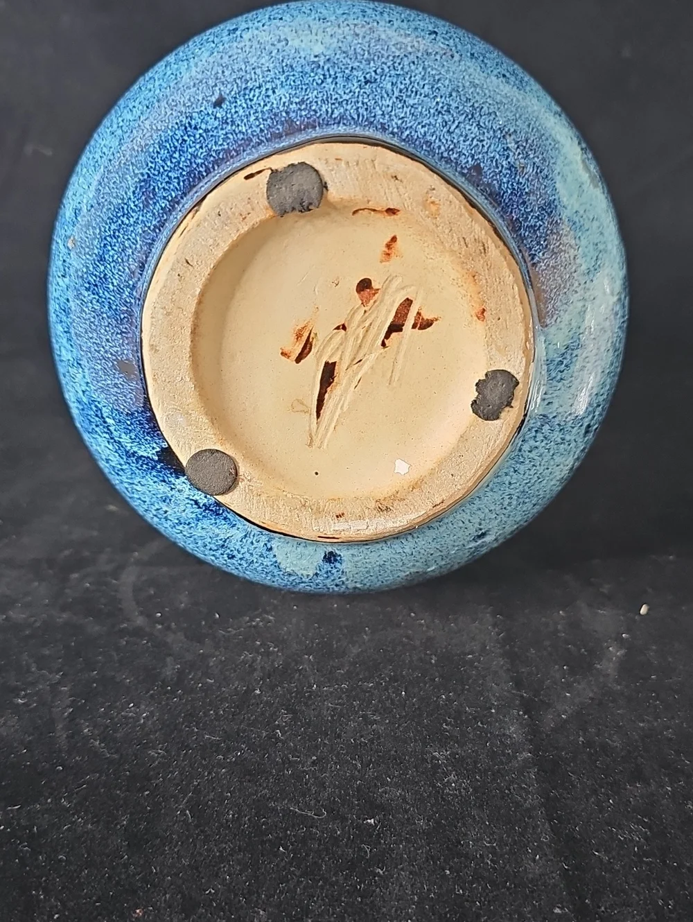 Ceramic Blue Speckled Glass Bud Vase